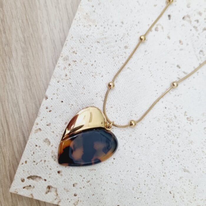 1 Ατσάλινο κολιέ με καρδιά - Image 1