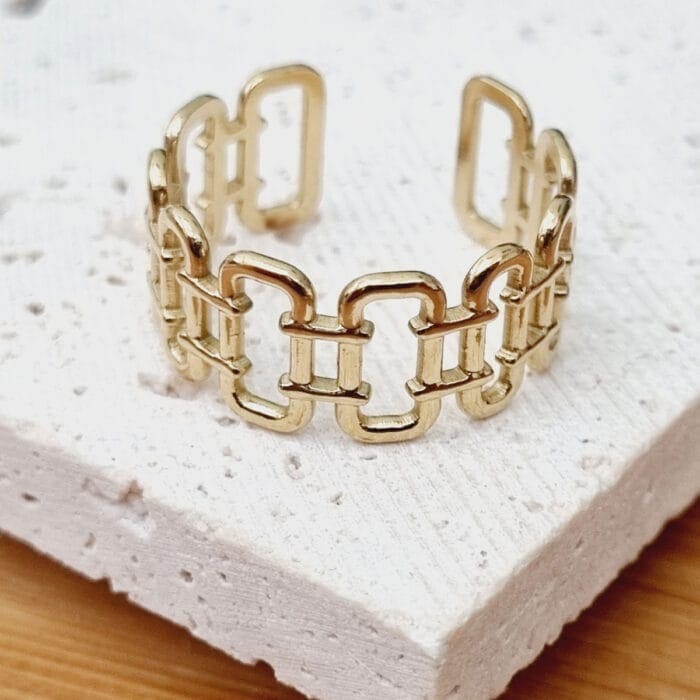 12 Ατσάλινο δαχτυλίδι αλυσίδα - Image 1