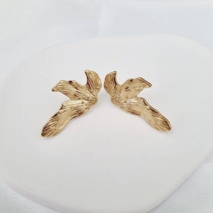 Ατσάλινα σκουλαρίκια μισό λουλούδι