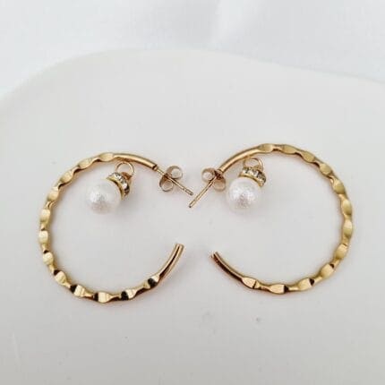 Ατσάλινοι κρίκοι με πέρλα