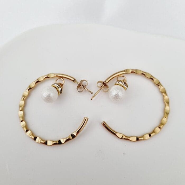 20240408_135437 Ατσάλινοι κρίκοι με πέρλα - Image 1