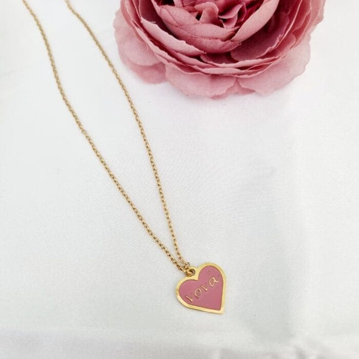 20240420_120557 Ατσάλινο κολίε νονά με καρδιά - Image 1