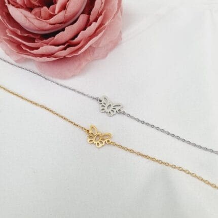 Ατσάλινο βραχιόλι με πεταλούδα