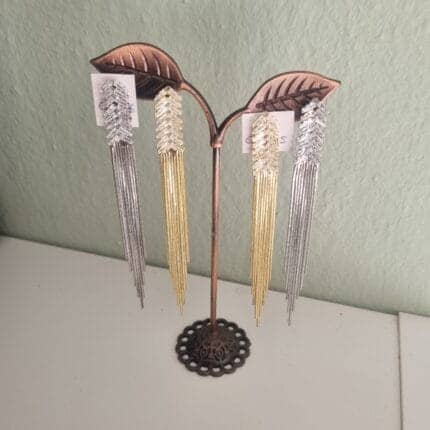 Μακριά σκουλαρίκια με διάφανα κρύσραλλα