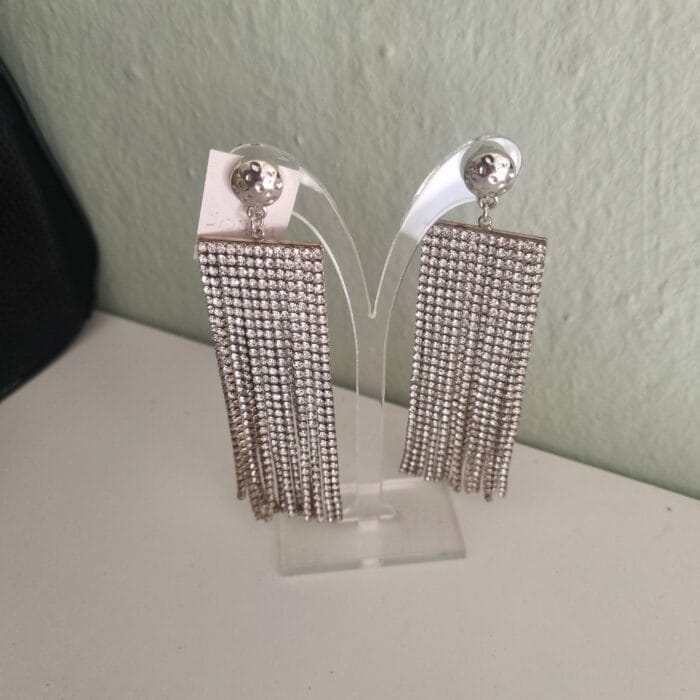 Κρεμαστά σκουλαρίκια με διάφανα στρας - Image 1