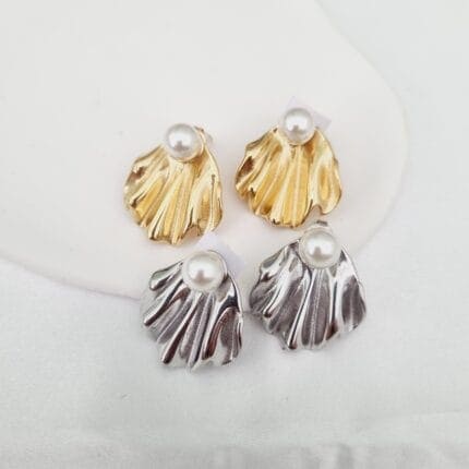 Ατσάλινα σκουλαρίκια με πέρλες