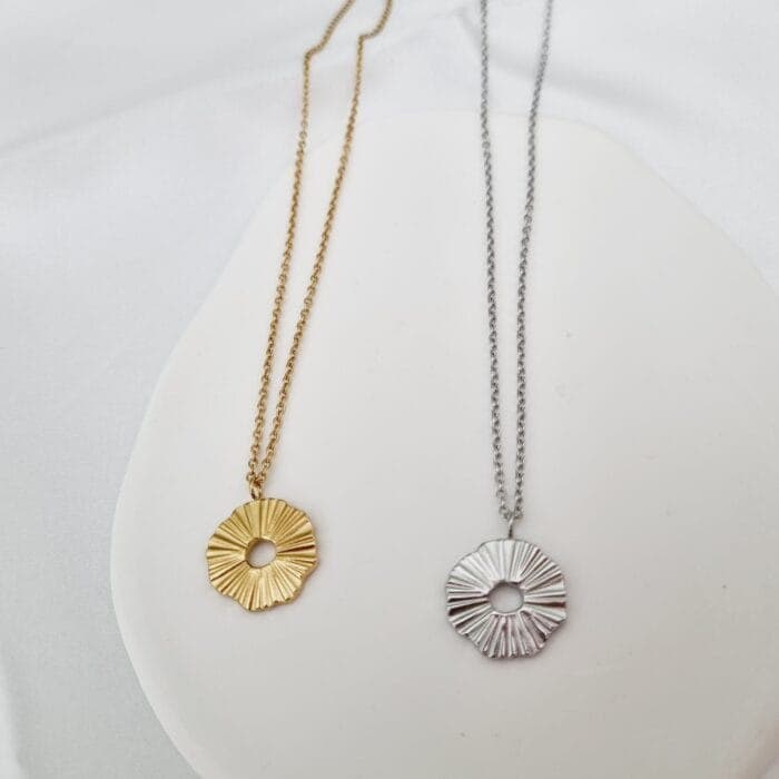 20240706_135524 Ατσάλινο κολιέ με στρόγγυλο στοιχείο - Image 1