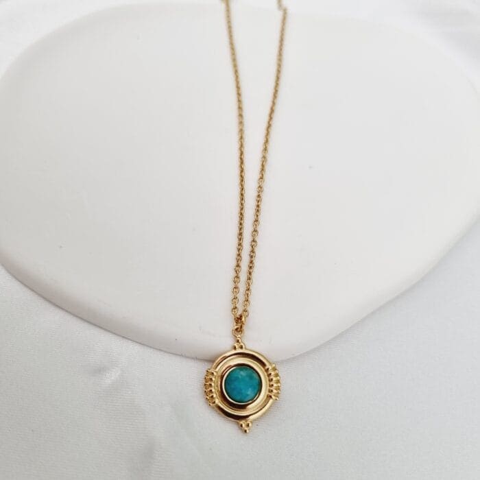 Ατσάλινο κολιέ με στρόγγυλο στοιχείο - Image 1