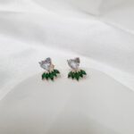 Ατσάλινα σκουλαρίκια καρδιές με στρας