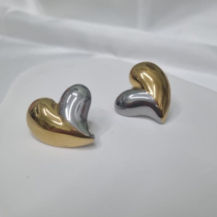 Ατσάλινα σκουλαρίκια καρδιές - Image 1