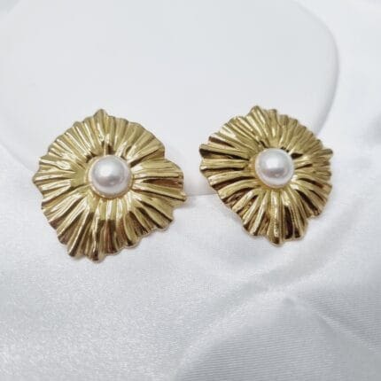 Ατσάλινα σκουλαρίκια με πέρλες