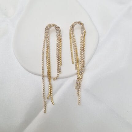 Κρεμαστά σκουλαρίκια με διάφανα στρας