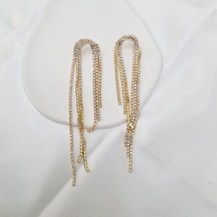 20241127_124108 Κρεμαστά σκουλαρίκια με διάφανα στρας - Image 1