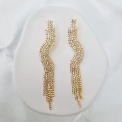 Κρεμαστά σκουλαρίκια με διάφανα στρας