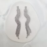 Κρεμαστά σκουλαρίκια με διάφανα στρας - Image 2