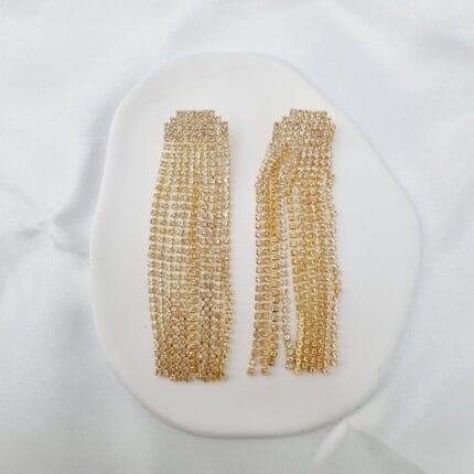 Κρεμαστά σκουλαρίκια με διάφανα στρας