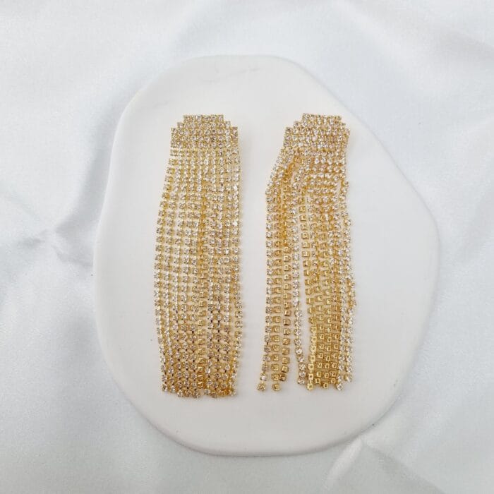 20241127_130417 Κρεμαστά σκουλαρίκια με διάφανα στρας - Image 1