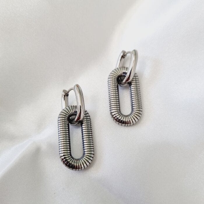 20241212_122033 Ατσάλινα σκουλαρίκια αλυσίδα - Image 1