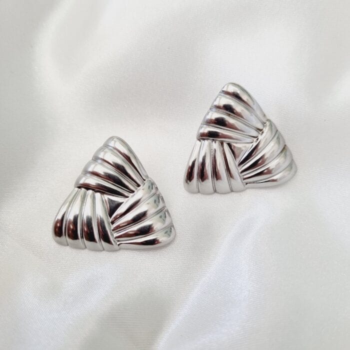 20241212_131918 Ατσάλινα σκουλαρίκια τρίγωνα - Image 1