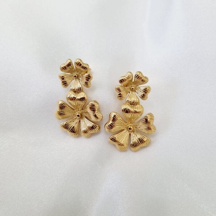 20241212_132106 Ατσάλινα σκουλαρίκια με λουλούδια - Image 1