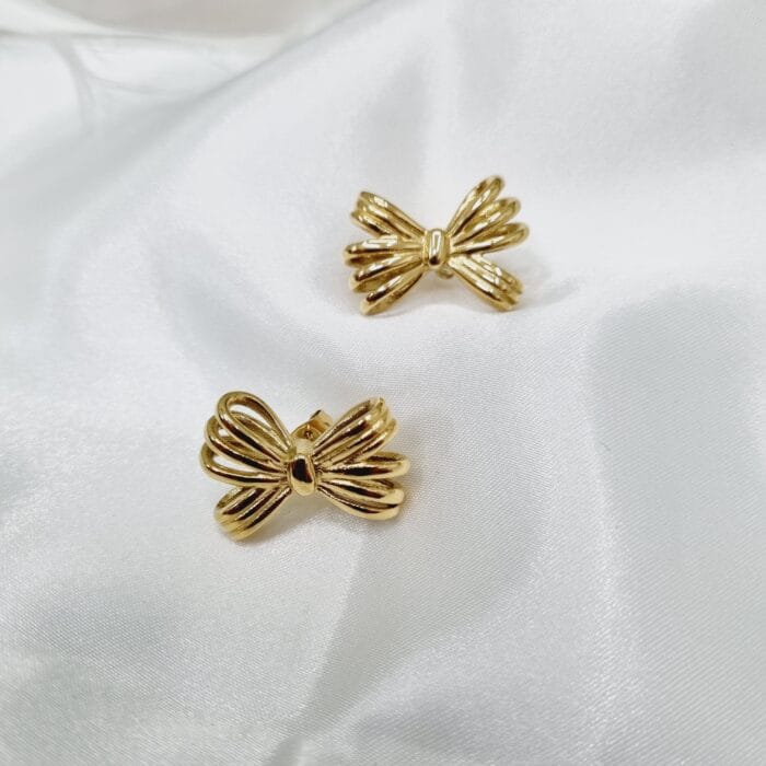 20241212_174613 Ατσάλινα σκουλαρίκια φιογκάκια - Image 1