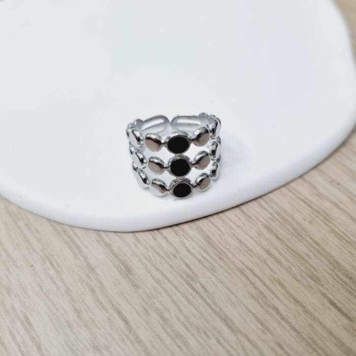 20241212_184238 Ατσάλινο δαχτυλίδι με μαύρο σμάλτο - Image 1