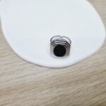 Ατσάλινο δαχτυλίδι με μαύρο σμάλτο - Image 2