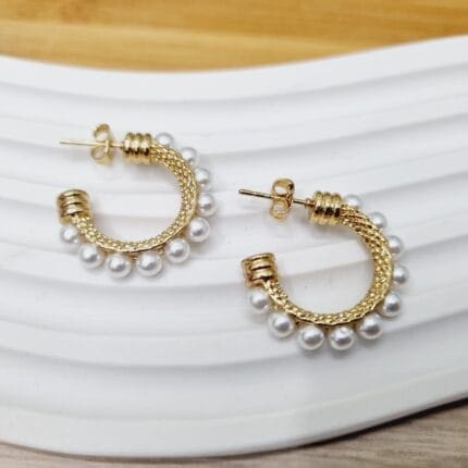 Ατσάλινοι κρίκοι με πέρλες