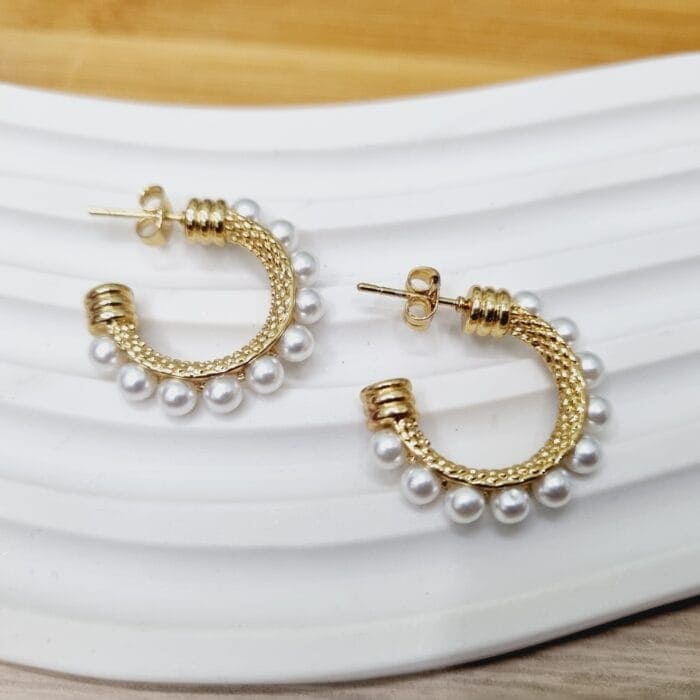 20250311_191205 Ατσάλινοι κρίκοι με πέρλες - Image 1