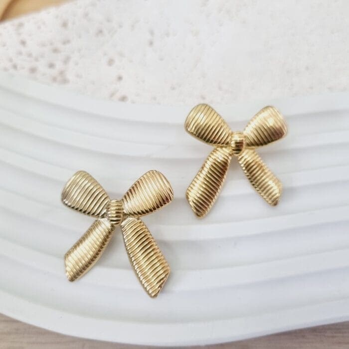 20250312_110104 Ατσάλινα σκουλαρίκια φιόγκοι - Image 1