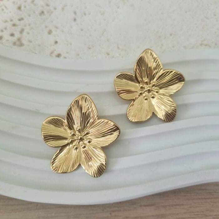 20250312_112949 Ατσάλινα σκουλαρίκια λουλούδια - Image 1