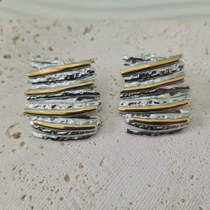 20250312_141115 Ατσάλινα σκουλαρίκια ανάγλυφα - Image 1