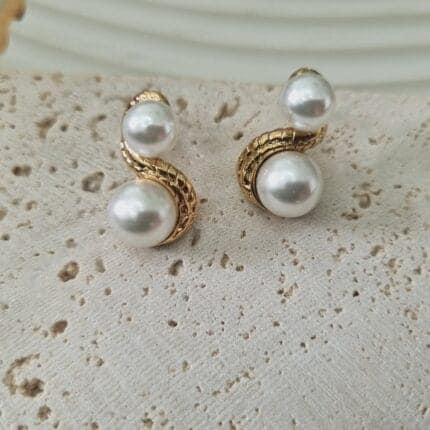 Ατσάλινα σκουλαρίκια με πέρλες