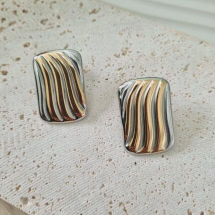 Ατσάλινα σκουλαρίκια ριγέ