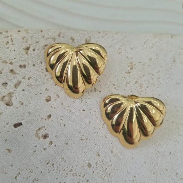 Ατσάλινα σκουλαρίκια φύλλα - Image 1