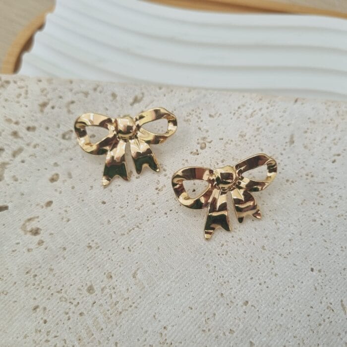 Ατσάλινα σκουλαρίκια φιογκάκια - Image 1