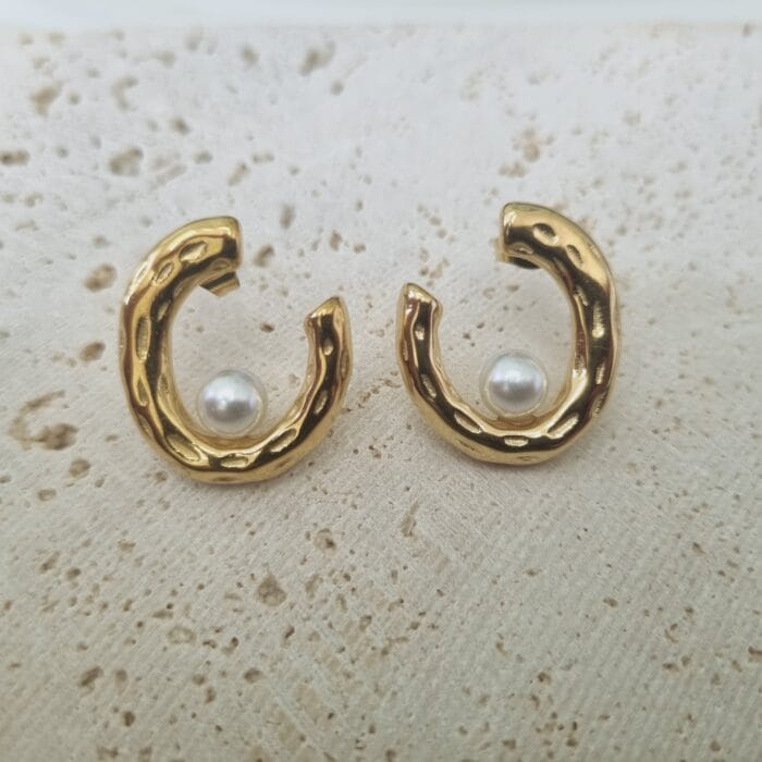 20250313_114504 Ατσάλινα σκουλαρίκια με πέρλες - Image 1