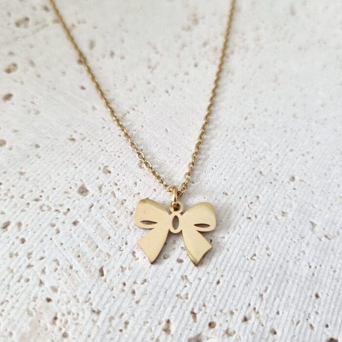 20250327_120426 Ατσάλινο κολιέ με φιογκάκι - Image 1