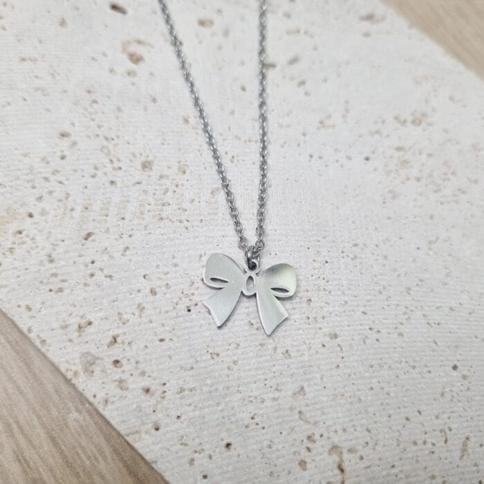 20250401_185639 Ατσάλινο κολιέ με φιογκάκι - Image 1