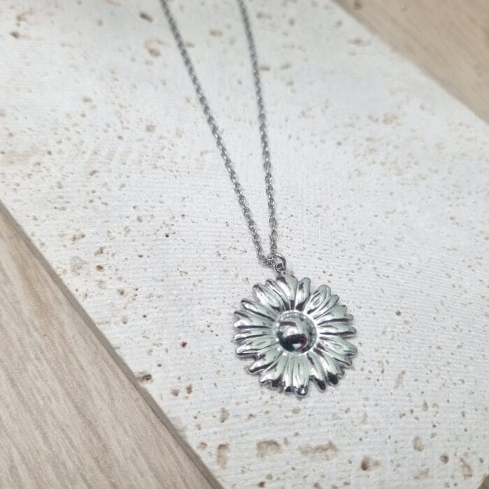 20250401_191005 Ατσάλινο κολιέ με μαργαρίτα - Image 1