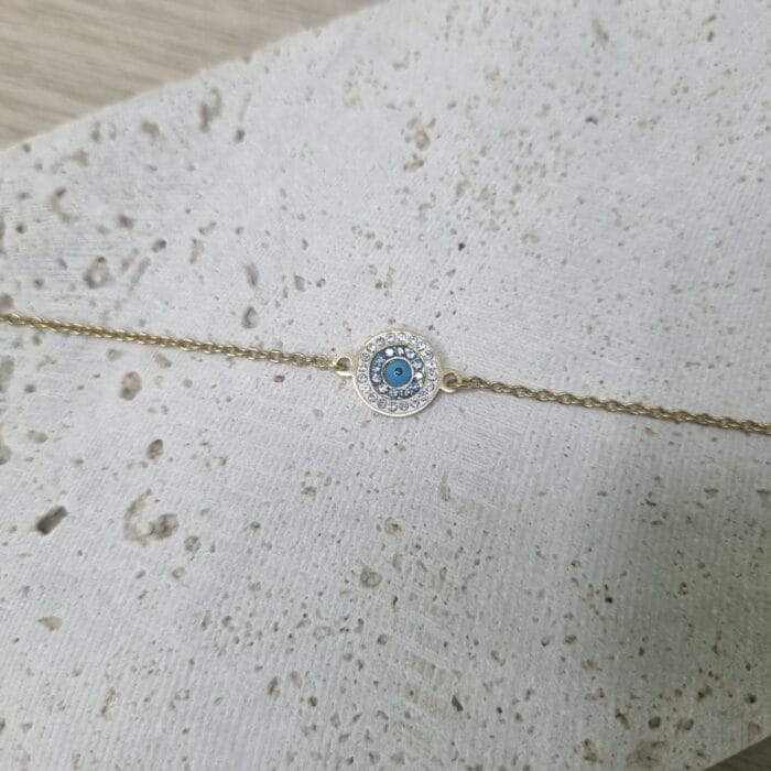 20250401_202821 Ατσάλινο βραχιόλι στρόγγυλο μάτι με στρας - Image 1