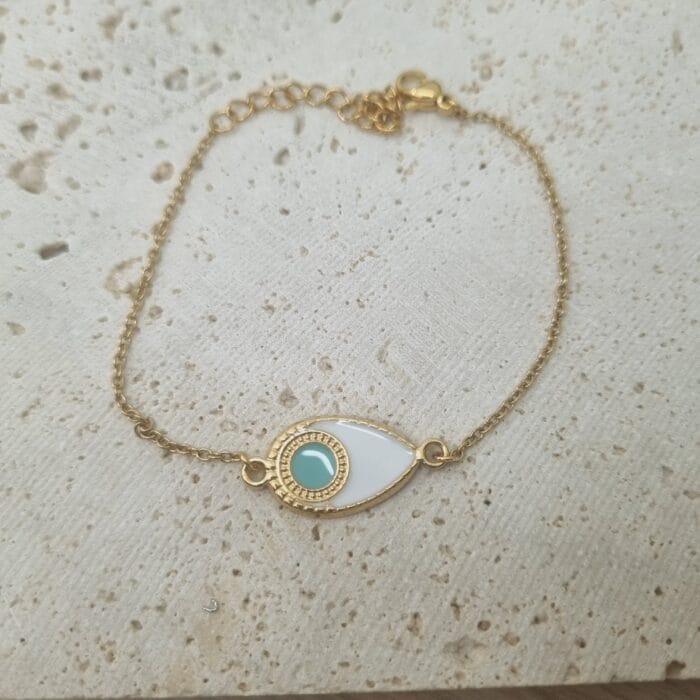 20250402_142451 Ατσάλινο βραχιόλι μάτι σταγόνα με σμάλτο - Image 1