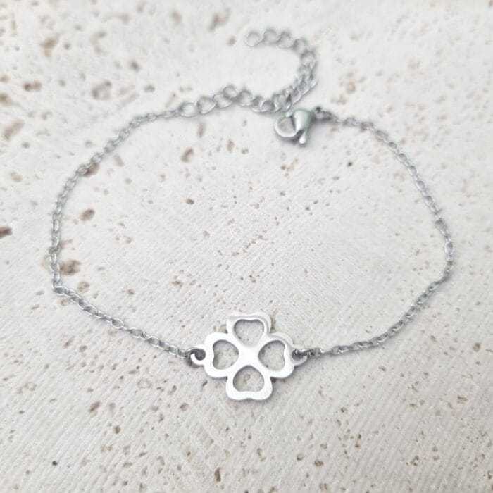 Ατσάλινο βραχιόλι τριφύλλι - Image 1
