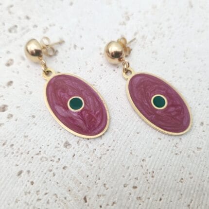 Ατσάλινο κρεμαστό σκουλαρίκι οβάλ