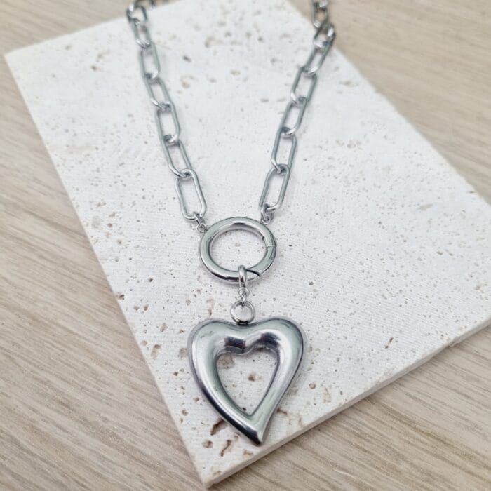 Ατσάλινο κολιέ με καρδιά - Image 4
