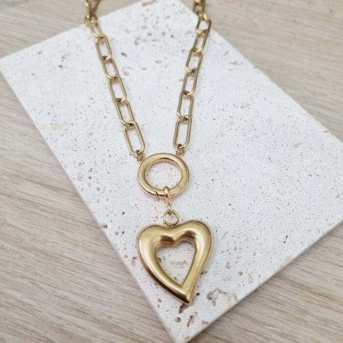 Ατσάλινο κολιέ με καρδιά - Image 3