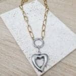 Ατσάλινο κολιέ με καρδιά - Image 2