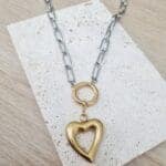 Ατσάλινο κολιέ με καρδιά