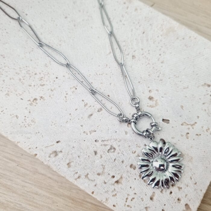 20250416_150757 Ατσάλινο κολιέ μαργαρίτα - Image 1