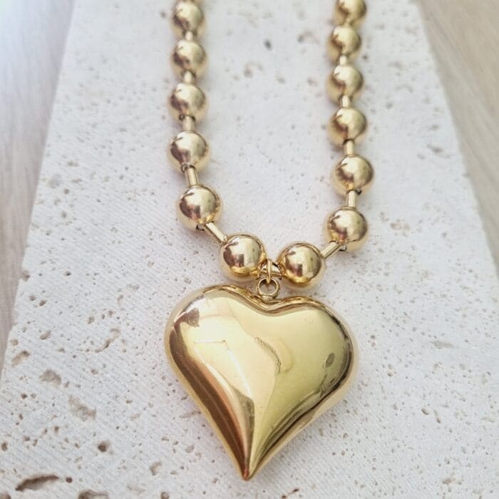 20250416_170659 Ατσάλινο κολιέ μεγάλη καρδιά - Image 1